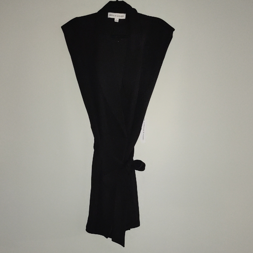Emma & Michele Black Romper with Cowl Neck